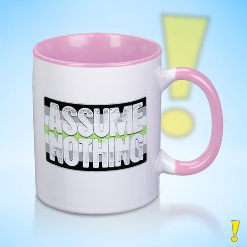 Assume Nothing Agender Pride Flag Color Accent Mug